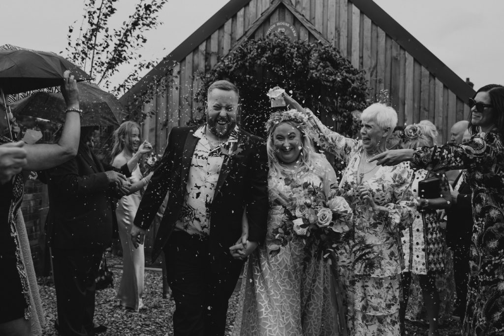 Confetti shot at Coton House Farm