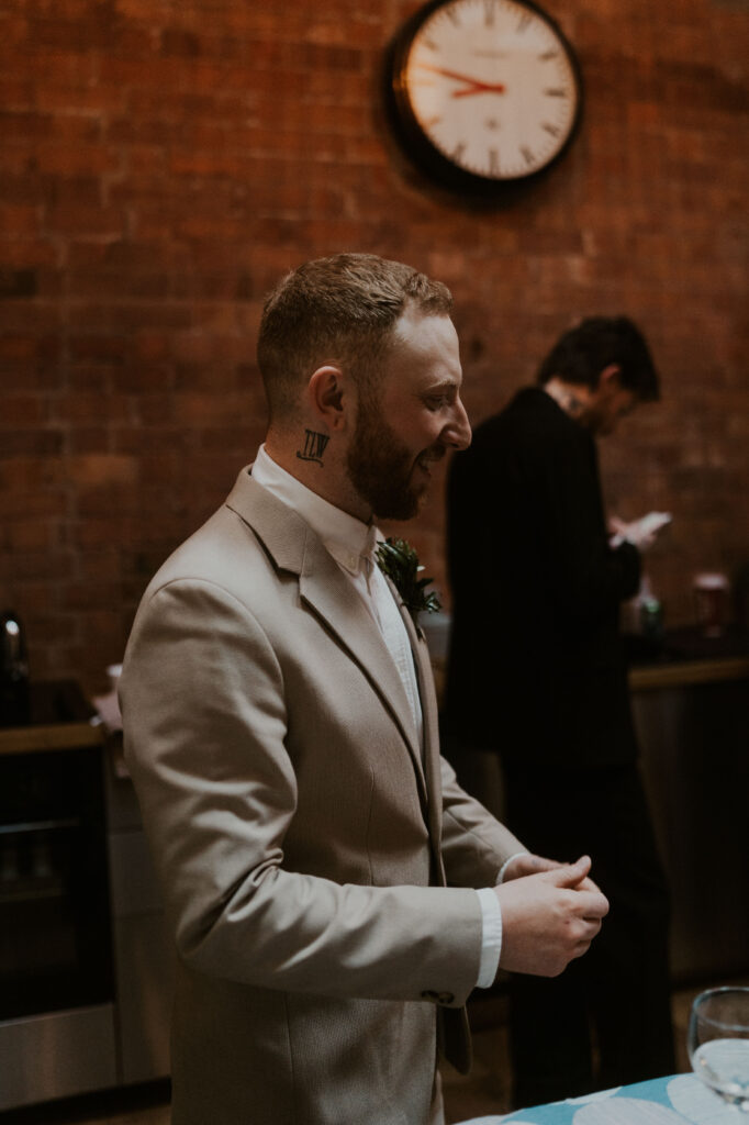 Relaxed Sheffield Wedding Photographer Capturing Grooms Wedding Prep At The Pumping House
