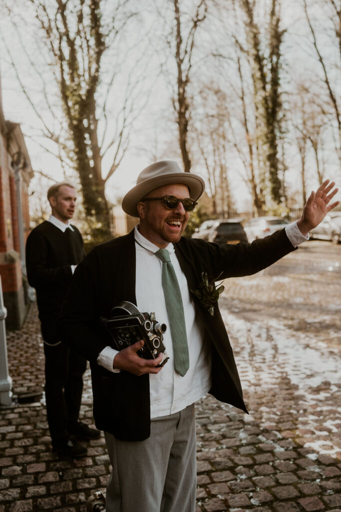 Relaxed Sheffield Wedding Photographer Capturing Grooms Wedding Prep At The Pumping House