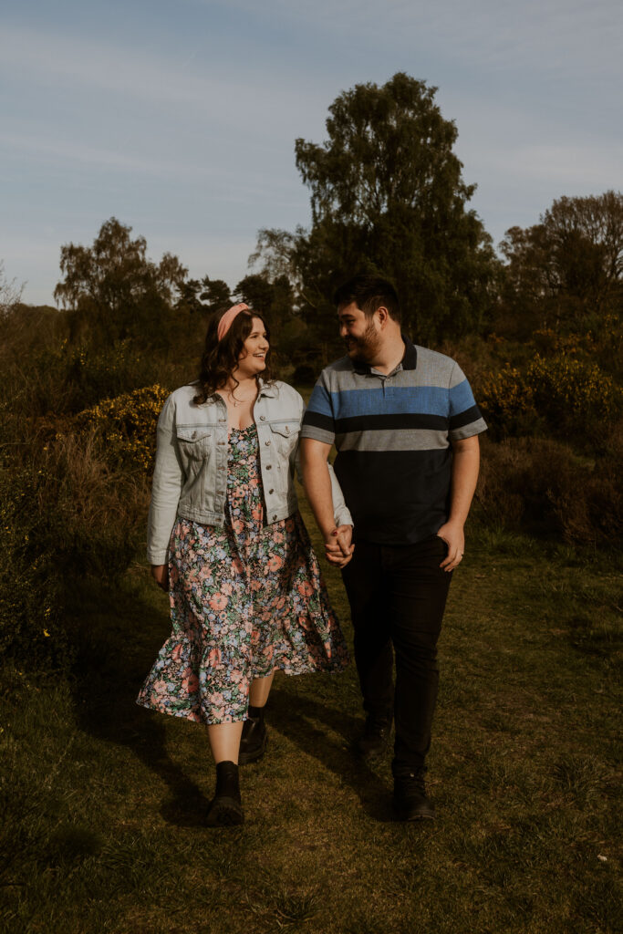 Outdoor Walking Couple Shoot at Clumber Park with a Sheffield Wedding Photographer