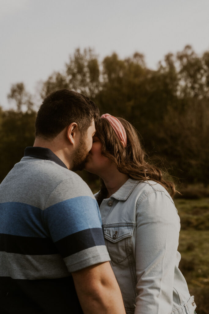 Outdoor Kissing Couple Shoot at Clumber Park with a Sheffield Wedding Photographer