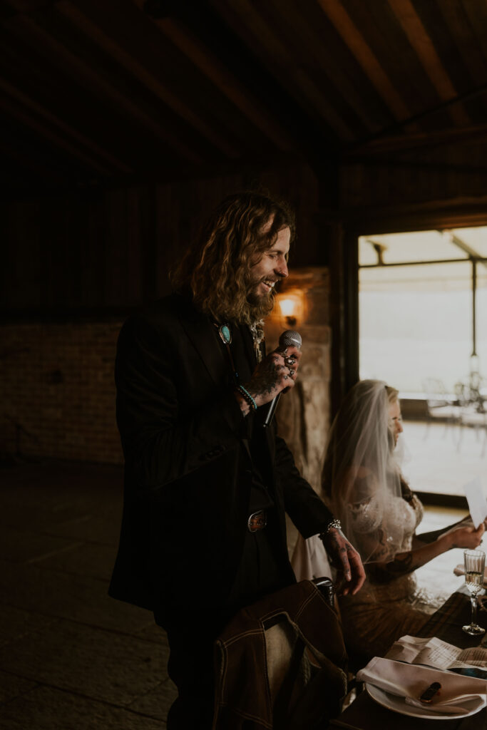 documentarywedding photographer capturing alternative western wedding at willow marsh farm