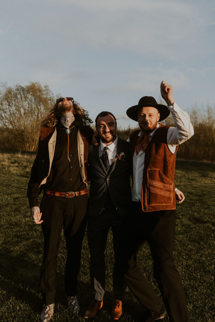 candid wedding photographer capturing alternative western wedding at willow marsh farm