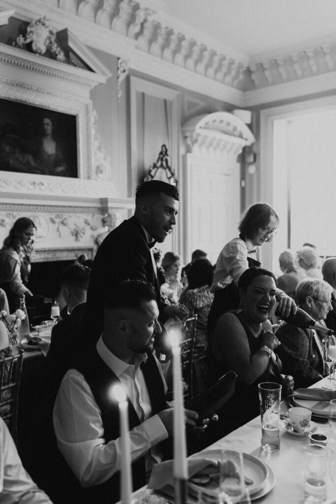 evening celebrations of guests laughing and enjoying themselves at davenport house