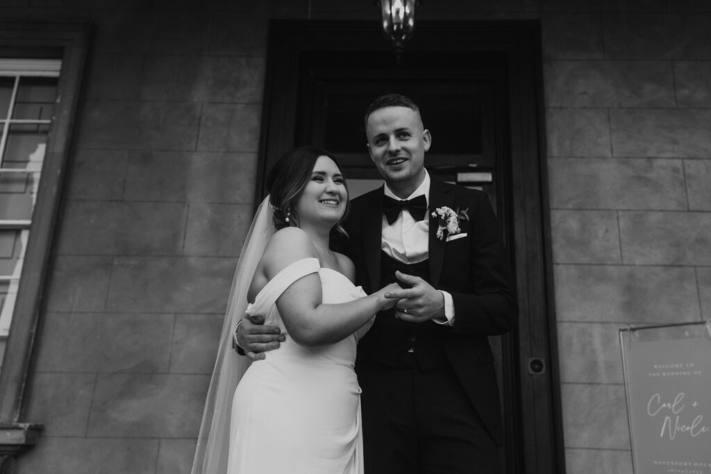  Newlyweds captured in cool and creative wedding moment at davenport house
