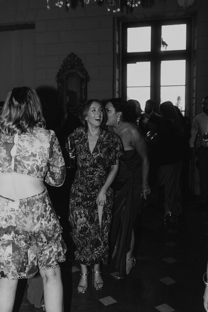 arty and candid flash photography of fun wedding evening celebrations and dancing at davenport house