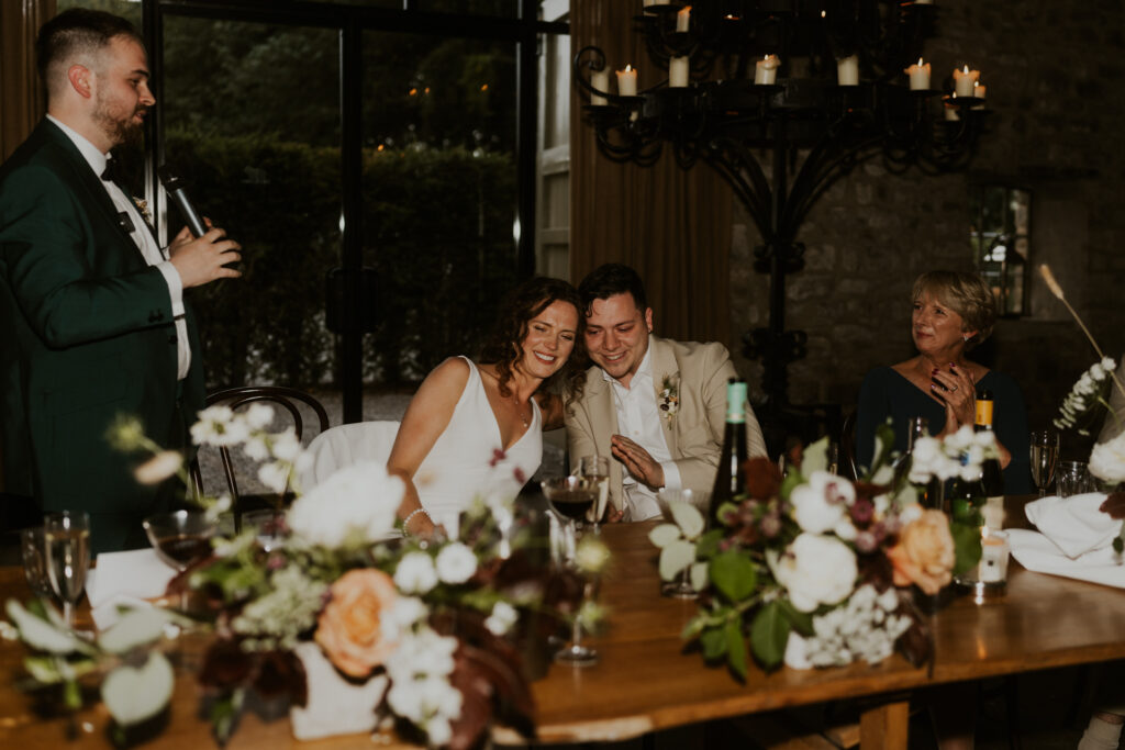 The speeches and reactions of guests at Tithe Barn Wedding venue 