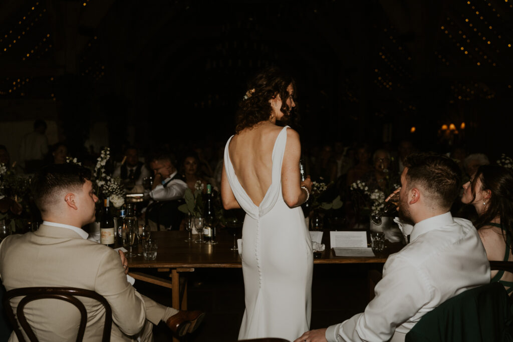 The speeches and reactions of guests at Tithe Barn Wedding venue 